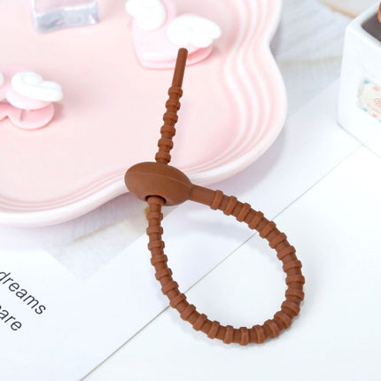 20 PCS Silicone Data Cable Storage Strap Cable Organizer, 21cm Green, 21cm Blue, 21cm Orange, 21cm Pink, 21cm Brown, 21cm Grey, 21cm Yellow, 21cm Red