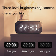 Havit M3 Subwoofer Mini Mirror Clock Bluetooth Speaker, Spsc:, 1200mAh (Black）, 1200mAh (White)