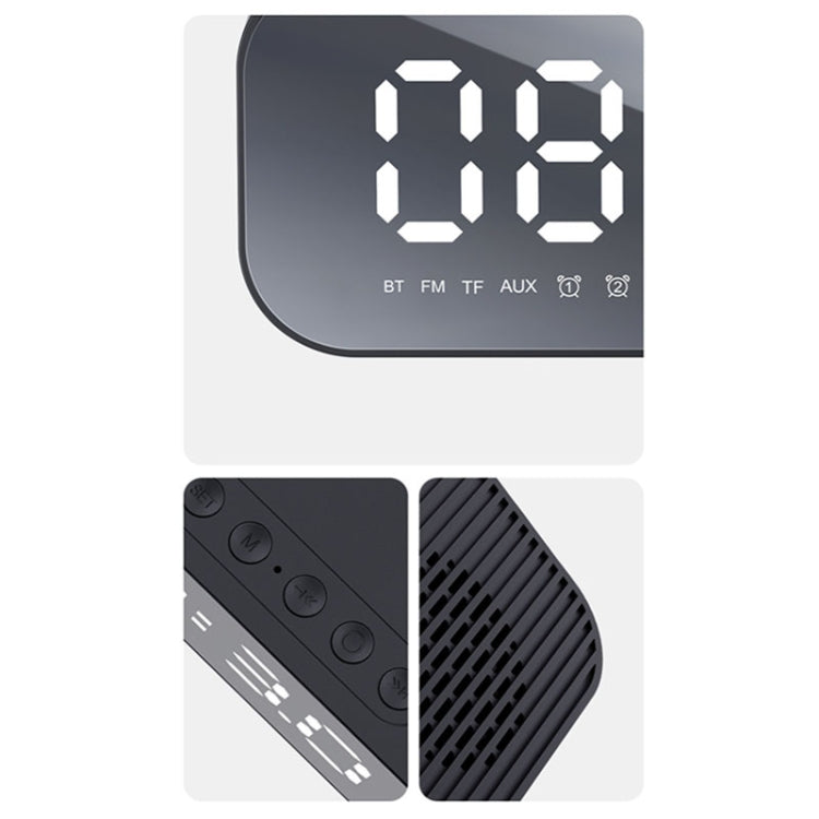 Havit M3 Subwoofer Mini Mirror Clock Bluetooth Speaker, Spsc:, 1200mAh (Black）, 1200mAh (White), 2200mAh (Black), 2200mAh (White)