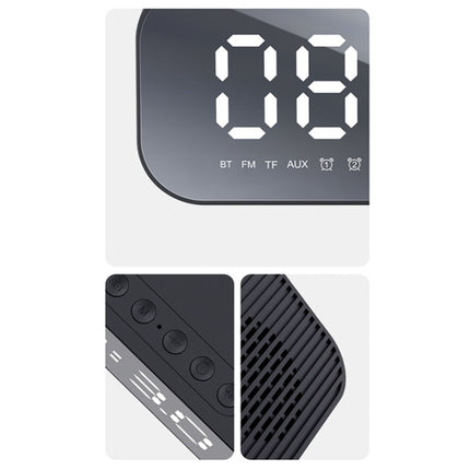 Havit M3 Subwoofer Mini Mirror Clock Bluetooth Speaker, Spsc:, 1200mAh (Black）, 1200mAh (White)