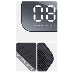 Havit M3 Subwoofer Mini Mirror Clock Bluetooth Speaker, Spsc:, 1200mAh (Black）, 1200mAh (White)