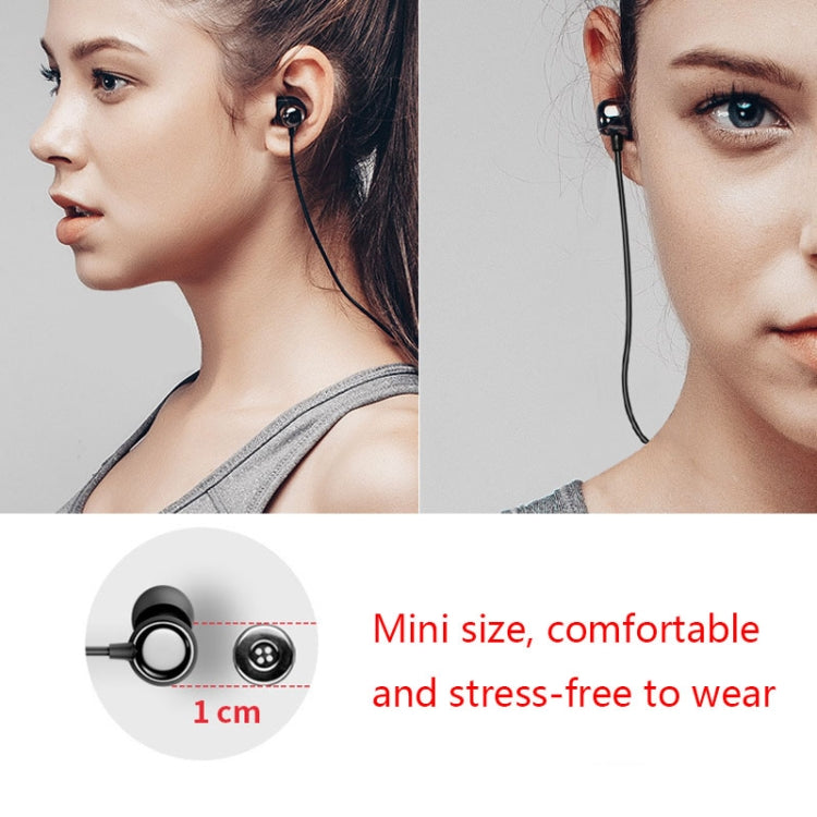 Havit i30 Mini Neck-Mounted Magnetic Sports Bluetooth Earphone, Red, Black