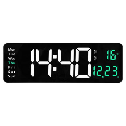 6626 Living Room Wall-Mounted Large Screen Display LED Digital Clock, 16 Inch White Temperature, 16 Inch Orange Temperature, 16 Inch Green Temperature