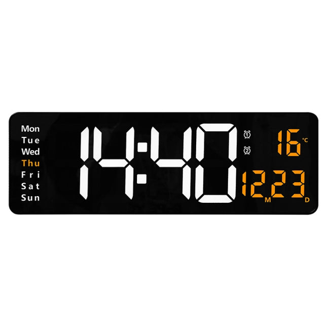 6626 Living Room Wall-Mounted Large Screen Display LED Digital Clock, 16 Inch Blue Temperature, 16 Inch White Temperature, 16 Inch Orange Temperature, 16 Inch Green Temperature