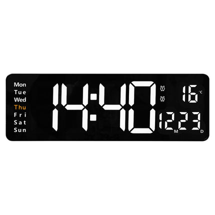 6626 Living Room Wall-Mounted Large Screen Display LED Digital Clock, 16 Inch Blue Temperature, 16 Inch White Temperature, 16 Inch Orange Temperature, 16 Inch Green Temperature