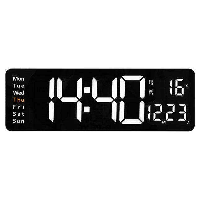 6626 Living Room Wall-Mounted Large Screen Display LED Digital Clock, 16 Inch Blue Temperature, 16 Inch White Temperature, 16 Inch Orange Temperature, 16 Inch Green Temperature