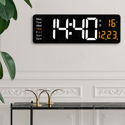 6626 Living Room Wall-Mounted Large Screen Display LED Digital Clock, 16 Inch Blue Temperature, 16 Inch White Temperature, 16 Inch Orange Temperature, 16 Inch Green Temperature
