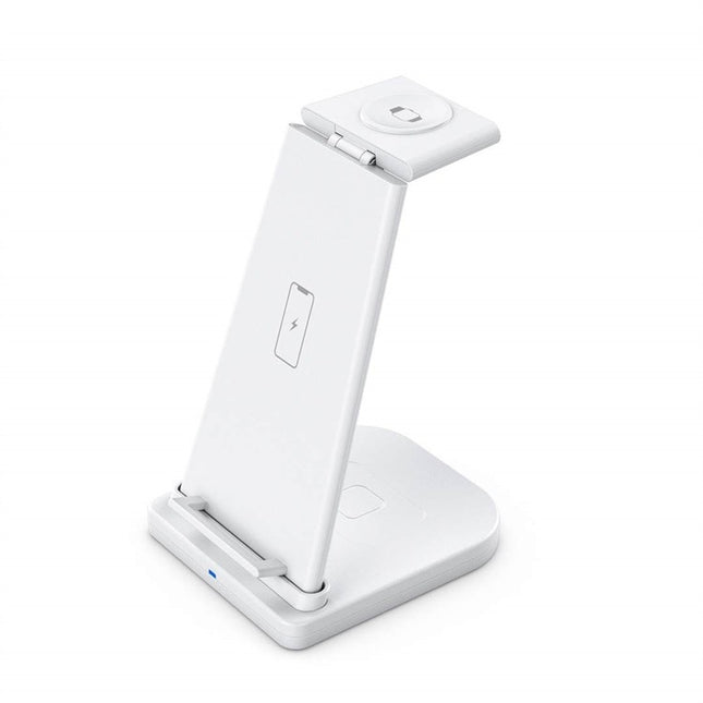 QGeeM QG-WC05 3 In 1 Portable Detachable Wireless Charger, White, Black