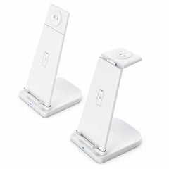QGeeM QG-WC05 3 In 1 Portable Detachable Wireless Charger, White, Black