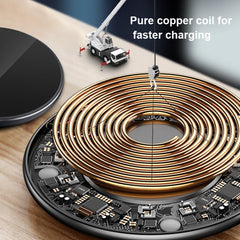 15W Metal Round Wireless Charger Smart Fast Charge