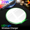 20W QI Metal Mirror Ultra-thin Wireless Charger, White, Black