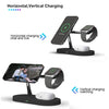 X452 3 in 1 Multifunctional 15W Wireless Charger with Night Light Function, White, Black