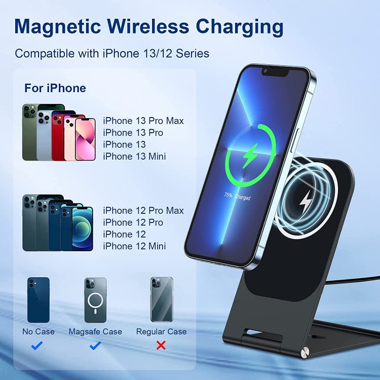 Y56 15W Folding Magnetic Wireless Charging Stand for iPhone 12 and Above