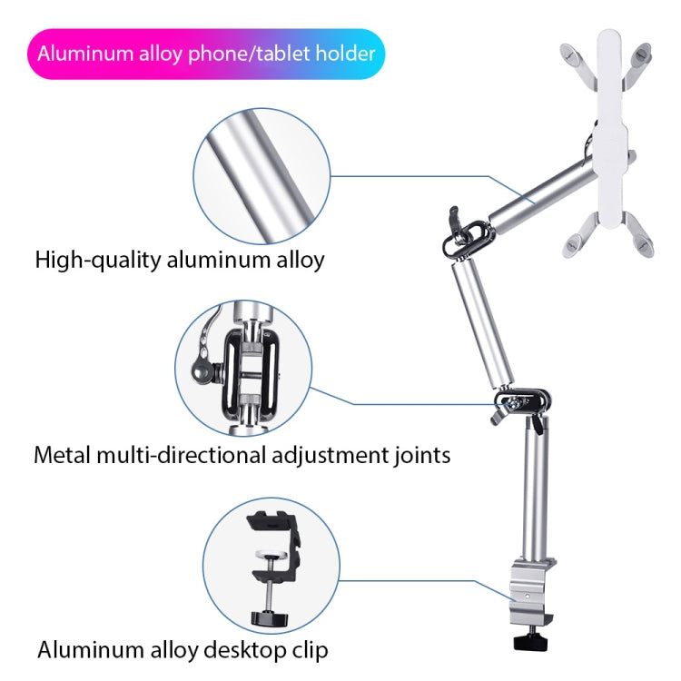 TB-03 Aluminum Alloy Tablet PC Stand Lazy Bedside Desktop Folding Camera Microphone Stand, TB-03