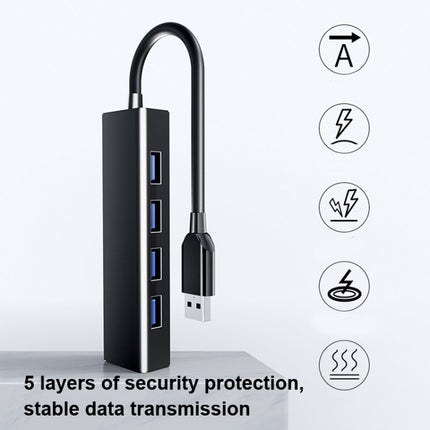 4 X USB 2.0 Ports HUB Converter, Cable Length: 15cm,Style：, Without Light Bar, With Light Bar Black, With Light Bar White