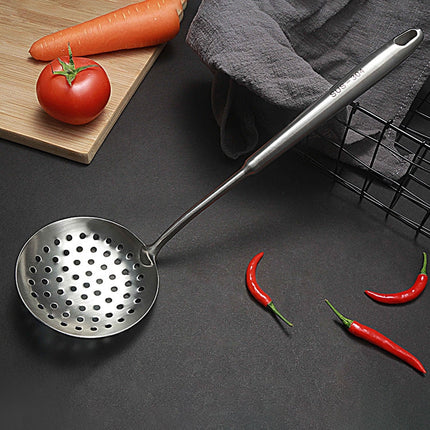 304 Stainless Steel Kitchen Equipment Thickened Hollow Handle Cooking Tool, Style:, Spatula, Soup Spoon, Slotted Spoon, Slotted Shovel