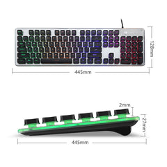 LANGTU L1 104 Keys USB Home Office Film Luminous Wired Keyboard, Cable Length:1.6m, L1 Ice Blue Light Black, L1 White Light Pink, L1 Orange Light Black, L1 Ice Blue Light Silver White