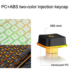 LANGTU L1 104 Keys USB Home Office Film Luminous Wired Keyboard, Cable Length:1.6m, L1 Ice Blue Light Black, L1 White Light Pink, L1 Orange Light Black, L1 Ice Blue Light Silver White
