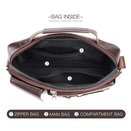 WEIXIER D235 Men Shoulder Bag Portable PU Leather Handbag