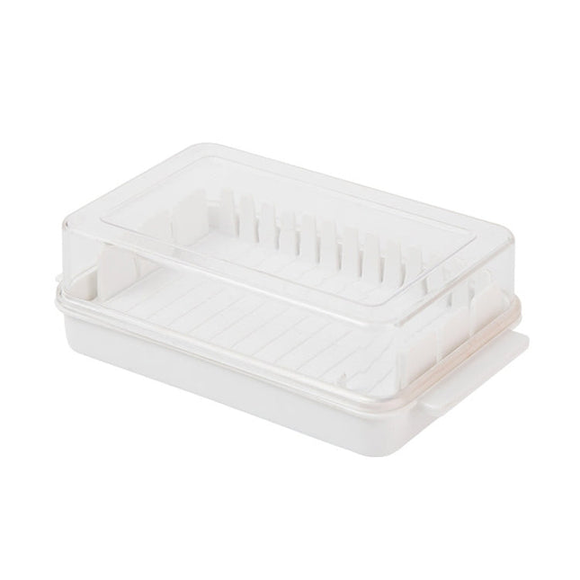 Transparent Large Capacity Butter Cut Storage Box, Butter Cutter Box (White)