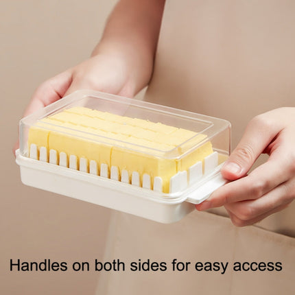 Transparent Large Capacity Butter Cut Storage Box, Butter Cutter Box (White)