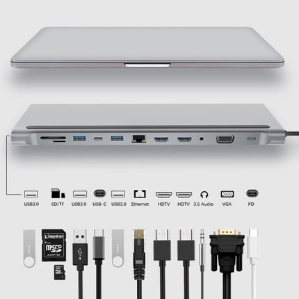 12 In 1 Type C Laptop Smart Docking Station