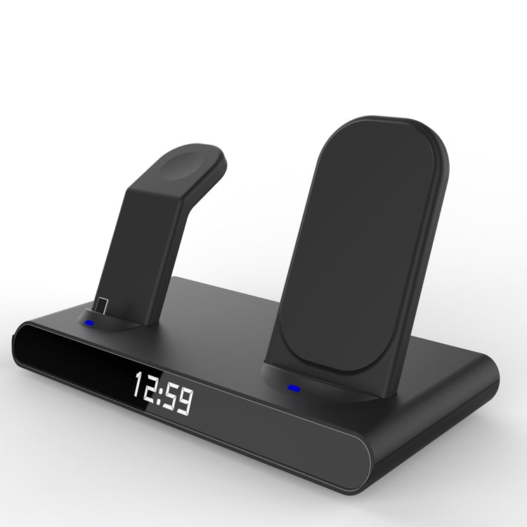 SY-011 15W Wireless Fast Charge Stand Magnetic Clock Three-in-One Folding Wireless Charger