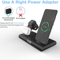 SY-011 15W Wireless Fast Charge Stand Magnetic Clock Three-in-One Folding Wireless Charger, SY-011 15W
