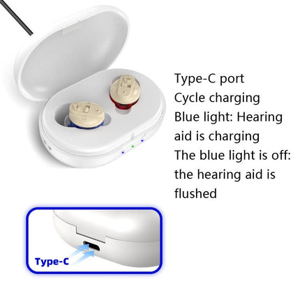 Old People Voice Amplifier Sound Collector Hearing Aid, Red Blue Double Machine + White Charging Bin, Red Blue Double Machine + Black Charging Bin, Skin Color Double Machine + Black Charging Bin, Skin Color Double Machine + White Charging Bin, Black   ...
