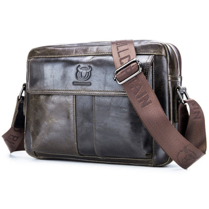 BULL CAPTAIN  Double Layer Leather One Shoulder Messenger Bag For Men