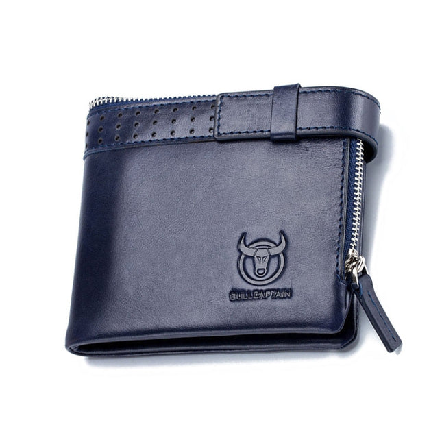 BULL CAPTAIN Anti-theft Brush Leather Wallet For Men, Blue, Black, Brown, Grey
