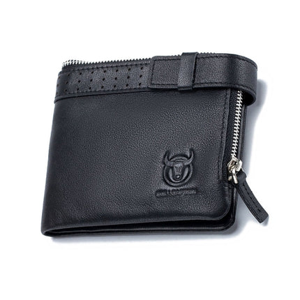 BULL CAPTAIN Anti-theft Brush Leather Wallet For Men, Blue, Black, Brown, Grey