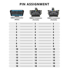 2 In 1 16PIN Car OBD Elbow Extension Cable Converted Cable, 2 In 1 16PIN