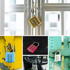 2 PCS 10-Bit Button Password Lock Cabinet Door Tool Box Button Padlock, Red, Electroplating White, Sky Blue, Black