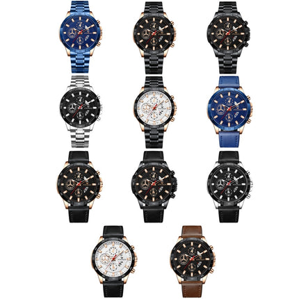 FNGEEN 5225 Multifunctional Waterproof Quartz Watch, Blue Steel Rose Shell Blue Surface, Black Steel Rose Shell Black Surface, Black Steel Black Shell Black Surface, White Steel White Shell Black Surface, Black Steel Black Circle White Surface���������...