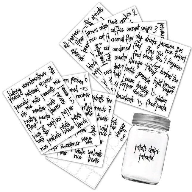 168 PCS Pantry Storage Stickers Waterproof and Oil-proof Food Label Stickers
