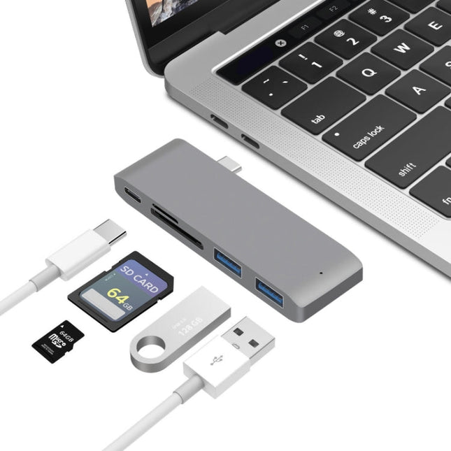 USB-C To HDMI Splitter Docking Station Card Reader, Specification：, 5 in 1 Gray, 5 in 1 Silver, 6 in 1 Gray, 6 in 1 Silver