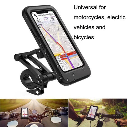 Bicycle Mobile Phone Holder Mountain Bike Waterproof Bag, Black
