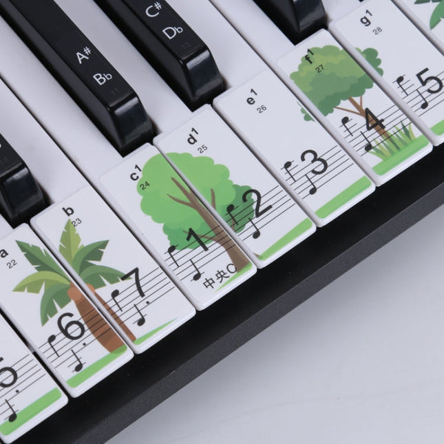 M52 88/76/61/54/49 Keys Piano Keyboard Stickers, Tree, Giraffe