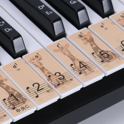 M52 88/76/61/54/49 Keys Piano Keyboard Stickers, Tree, Giraffe