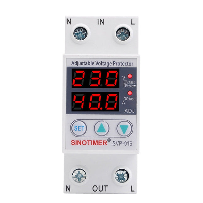 SINOTIMER SVP-916 Adjustable Self-resetting Over-voltage Under-voltage Protector, Current:, 40A, 63A, 80A