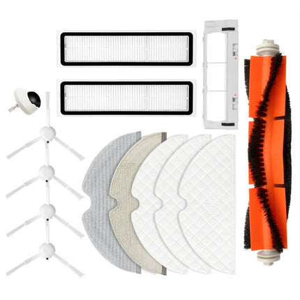 2 PCS Filter Replacement Accessories for Xiaomi Mijia Dreame 1C/2C, 1 PC Roller Brush, 2 Pairs Side Brush, 2 PCS Filter, 1 PC Semi -rag, 1 Pair Black Side Brush, 5 PCS Disposable Rag, 2 PCS Rag, 1 PC Universal Wheel, 1 PC Cover