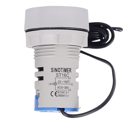 SINOTIMER -20-199 Degrees Celsius Small Temperature Display Indicator, ST16C-01 Red, ST16C-02 White, ST16C-03 Blue, ST16C-04 Green, ST16C-05 Yellow