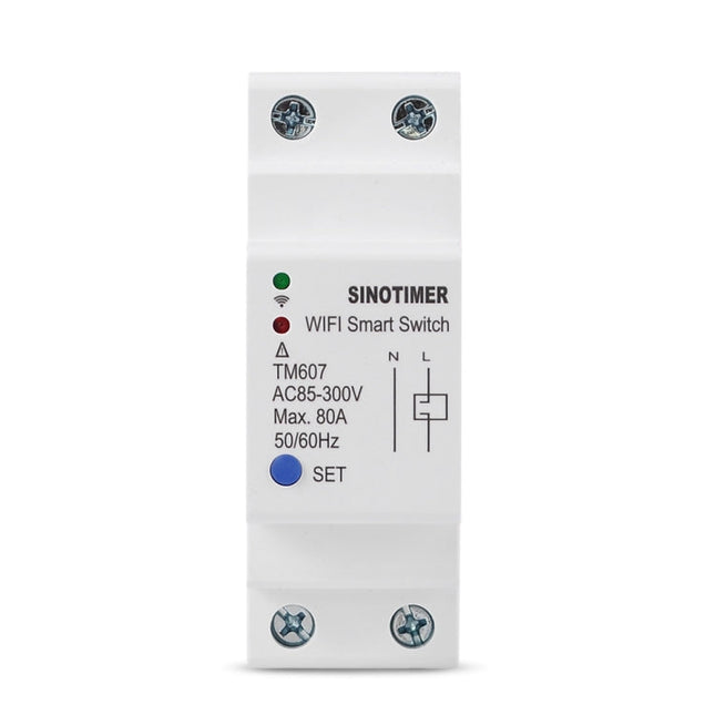 SINOTIMER TM607 Intelligent Wifi Timer Mobile App Home Rail Remote Control Time Switch 80A 85-300V, TM607