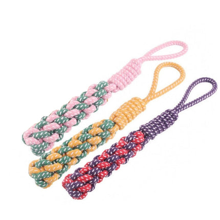 3 PCS Pet Hand-pulled Chewing Toy Dog Molar Cotton Rope, Color Random Delivery