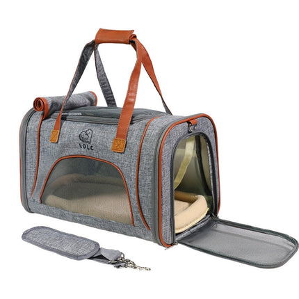 LDLC QS-012 Pet Outing Portable Breathable Foldable Tote Bag, Ginger Yellow, Denim Blue, Light Grey, Dark Gray, Light Pink