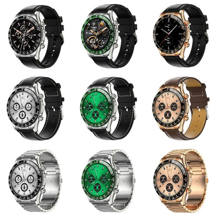 LOANIY E18 Pro Smart Bluetooth Calling Watch with NFC Function, Gold Silicone, Black Leather, Gold Leather, Black Silver Steel, Green Silver Steel