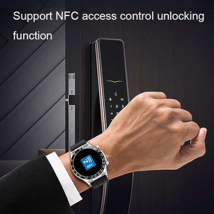 LOANIY E18 Pro Smart Bluetooth Calling Watch with NFC Function, Gold Silicone, Gold Leather, Green Silver Steel
