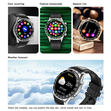 LOANIY E18 Pro Smart Bluetooth Calling Watch with NFC Function, Gold Silicone, Gold Leather, Green Silver Steel