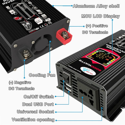 Home Solar Generator Inverter+30A Controller+18W 12V Solar Panel, Black 12V To 220V, Black 12V To 110V, Yellow 12V To 220V, Yellow 12V To 110V
